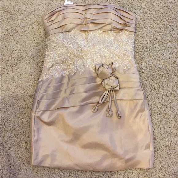 Gorgeous gold beautifully detailed tube dress - Picture 4 of 6